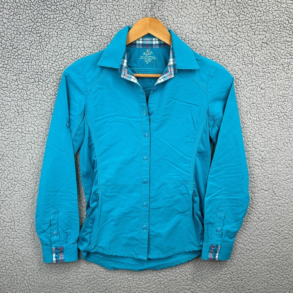 Kuhl Long Sleeve Button Up‎ Shirt Blue Womens Size XS